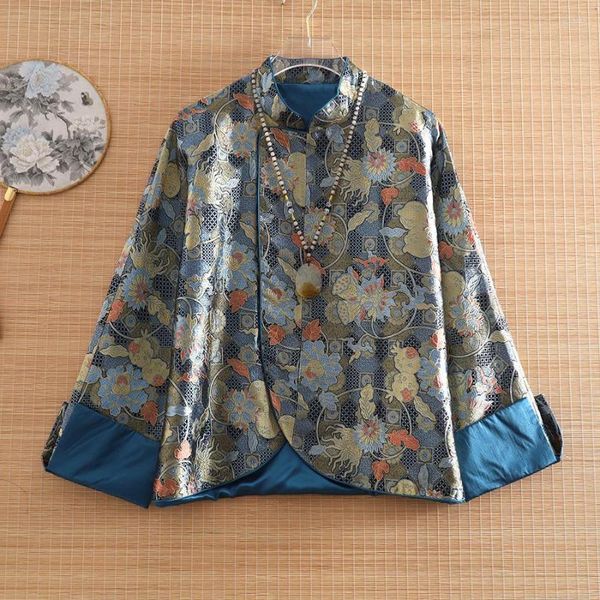 Ethnische Kleidung High-End-Frühlings- und Sommer-Frauenjacke Top Chinesischer Stil Jacquard Weave Elegante Lady Hanfu Mantel Frau S-XXL