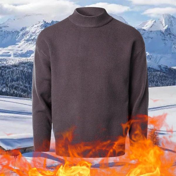 Мужские свитера O-образной образец теплый свитер верхний воротник с длинным рукавом рыхлый вязаный пуловер-джампер