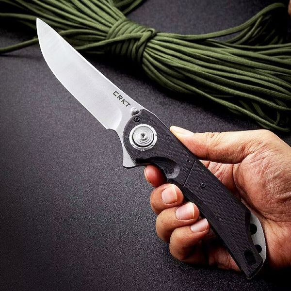 CRKT5401 FLIPPE GRANDE FLIPPE DOLHA DO DOLO DE CETINO PONTO DE CATINA G10/Aço inoxidável Chave do rolamento de esferas de esfera de bolsa de bolso EDC de bolsa de bolsa de varejo com caixa de varejo com caixa de varejo