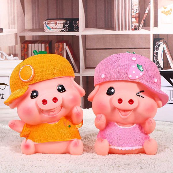 Nuove figurine Cartoon Pig Immagine Money Boxe Giocattoli per bambini Regalo di compleanno Scatole per risparmiare denaro Grande salvadanaio Monete Scatola di immagazzinaggio Kawaii Home Decor G230523