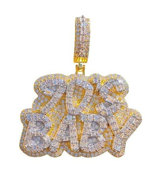 Halsketten 90er BABY Hip Hop Anhänger Micro Pave 5A Zirkonia CZ Iced Out Bling Coole mittlere Männer Jungen Halsketten