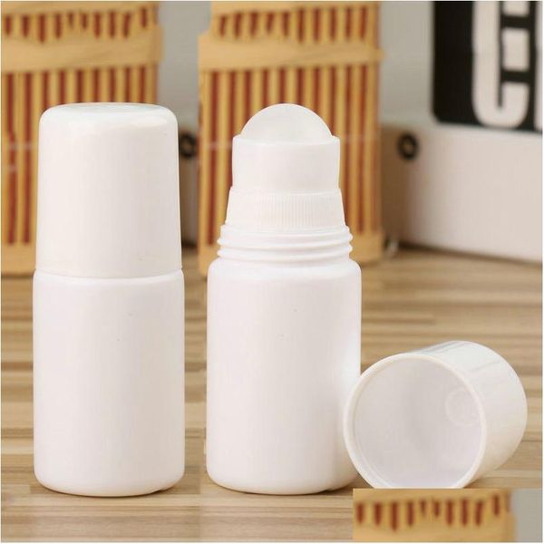 Paketleme Şişeleri Beyaz Plastik Rulo Şişe Doldurulabilir Deodorant Esansiyel Yağ 30ml 50ml Taşınabilir Kişisel Kozmetik Kaplar Dhavh