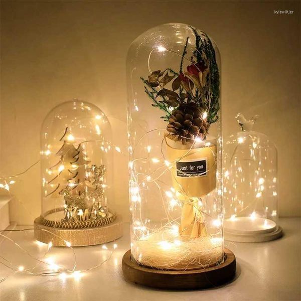 Stringhe 2m Striscia LED Stringa alimentata a batteria Filo di rame luce fata impermeabile per Natale Festa di compleanno Matrimonio Natale Decorazione fai da te