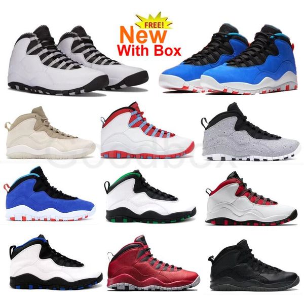 2024 10s Tênis de Basquete Chicago Bandeira 10 Drake Preto Huarache Luz Claro Fumaça Cinza Vermelho Camuflado Classe Westbrook Seattle Supersonics SoleFly 10º Aniversário Aço