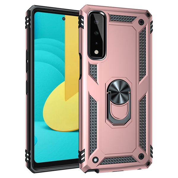 Armor Ring Holder Phone Cases Para LG Stylo 5 6 7 Aristo 2 3 4 5 Plus K22 K30 K31 K32 K40 K50 K51 K52 Heavy Duty Shockproo Magnetic Kickstand Capa para celular