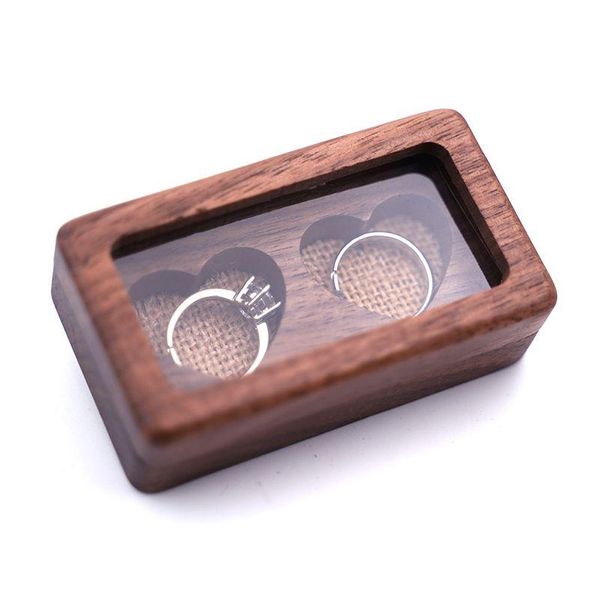 Brocada de jóias de madeira para presentes Caixas de jóias transparentes armazenamento de pingente de casal criativo Pingente Casal Ring Box Drop entrega h dhchh