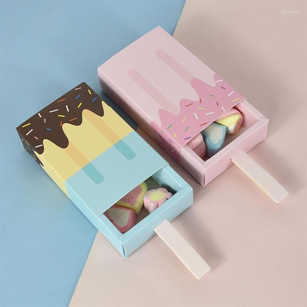 Enrolamento de presentes 4/6pcs Caixas de sorvete fofas caixas de papel de papel de parque de bebê