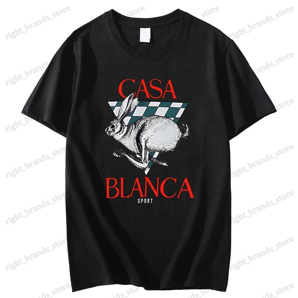 Herren T-Shirts 2023 Casablanca Damen Hochwertiges T-Shirt aus 100 % Baumwolle, niedlicher Cartoon-Katzendruck, übergroß, lässig, lustig, Herren-Top, kostenloser Versand T230523