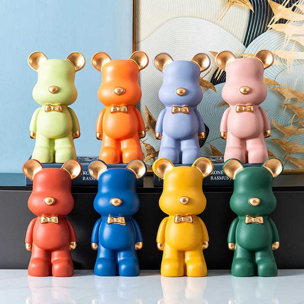 Objetos decorativos Figuras 2023 Escultura Violento Urso Estátua Piggy Bank Caixas de dinheiro Ornamento Acessórios de mesa Crianças Toys Christmas Presente Decoração de casa G230523