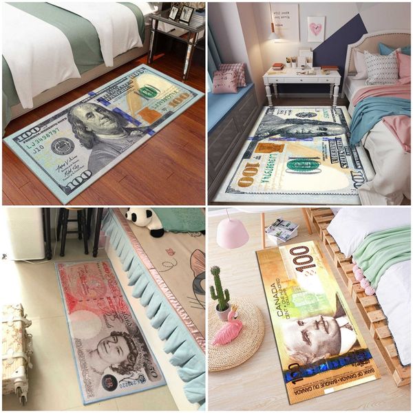 Tasarımcılar Halılar 100 Dolar Halı Halı Giriş Pound Eur Fatura Runner Halı Kağıt Para 100 Dolar Bill Loung Rug Oturma Odası Yatak Odası Ev Dekor
