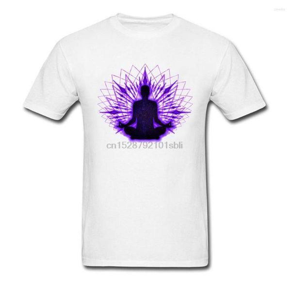 Camisetas masculinas Jesus Ized Meditação de camisetas Lotus mndala 2023 Faddish pure youtube o pescoço masculino camisa impressa no sweetshirts de verão outono