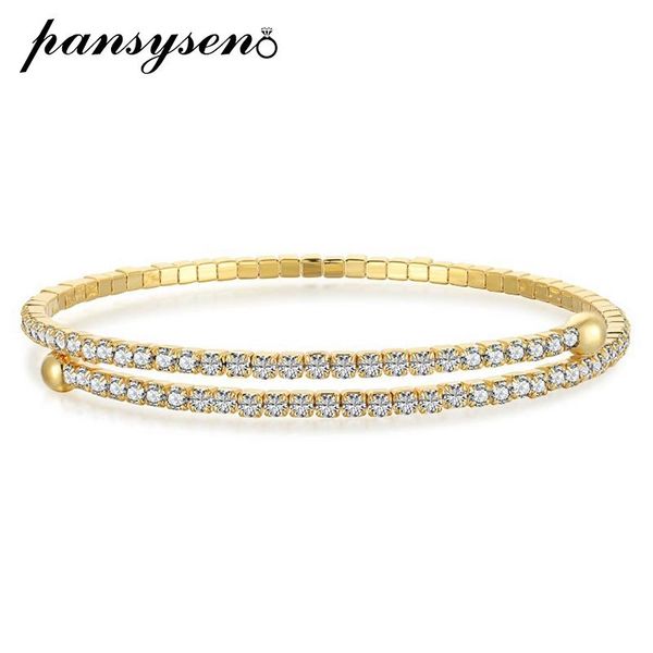 Armreif PANSYSEN Vintage 925 Sterling Silber Simulierter Moissanit Diamanten verstellbare Armreifen für Frauen Luxus Edlen Schmuck Großhandel