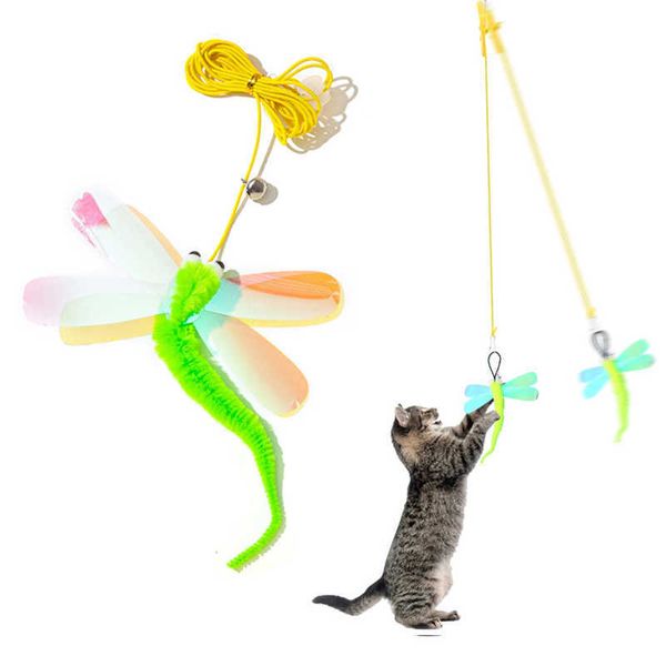 Toys de gato simulação gato brinquedo gato gato arranhando corda penas de penas engraçadas jogando jogo interativo brinquedo interativo retrátil penduramento suprimentos para animais de estimação G230520