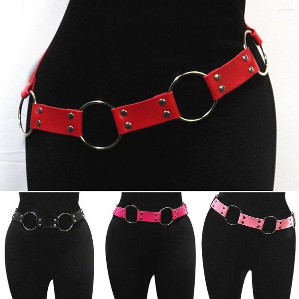 Cintos Ladies Vintage All-Match Hip Hop Style Woman Belt Belt Gothic Punk Chaist Circle Ring Ring Dress Cummerbands