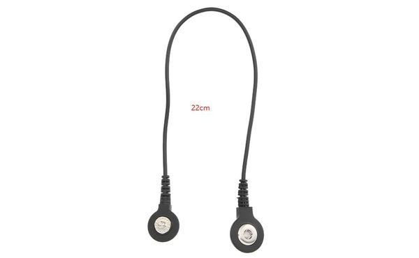 1000pcs Black Tieline TENS ETENSODO ADAPTADORES DO FIXO DE CAIXO DE CAIXO CONVERTIR 3,5 mm Snap feminina em fivela masculina 22cm para dezenas de unidades EMS Massageador