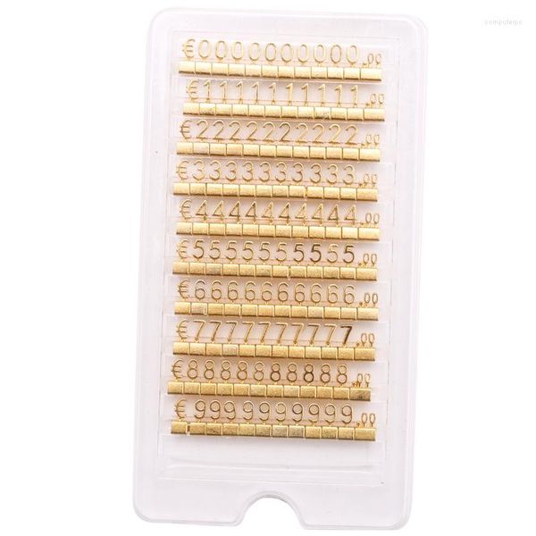 Sacchetti per gioielli 10 set Ripiani in metallo 3D Kit quadrato prezzo regolabile per espositore da negozio Orologio da ufficio Etichetta oro