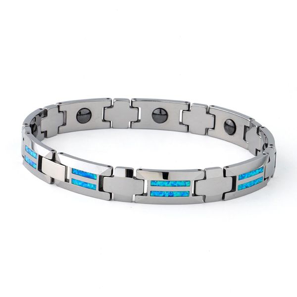 Il braccialetto di alta qualità si ossida liberamente impermeabile coreano designer uomo blu opale carburo di tungsteno moda gioielli bracciali braccialetti per uomo