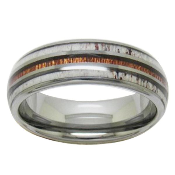 Anneaux 8 mm Silver Tungstten en carbure pour hommes pour femmes bandes de mariage whisky baril chêne de bois de bois de bois de fourreau