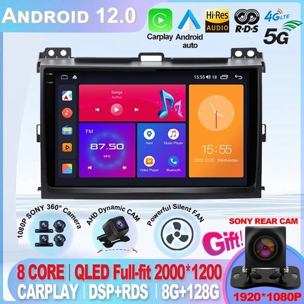 Для Toyota Land Cruiser Prado 120 LC120 DSP 4G GPS Car Radio Multimedia Video Player Autoradio Android Navigation GX470 DVD 2DIN-2