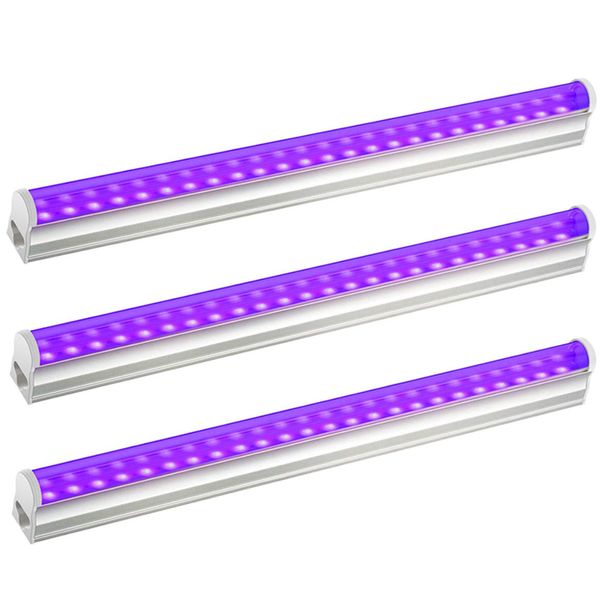 T5 LED UV 390NM 395NM 400NM 405NM Tubo 4ft 2ft 1ft 5-30W AC100-240V Luci integrate 2835SMD Lampada Blubs Disinfezioni ultraviolette Germi oemled