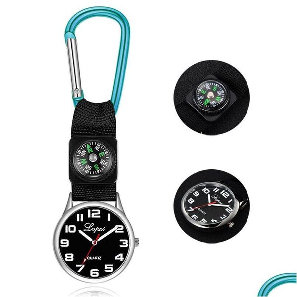 Orologi da taschino Bussola per orologio a 9 colori Moschettone portatile Infermiera Quarzo Mtifunzionale Strumento di sopravvivenza all'aperto Drop Delivery Dh0Ex