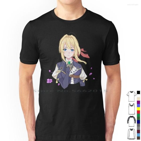 Camisetas masculinas Violet Evergarden Anime Circon Cotton Personagens Quantos anos tem mangaoxly