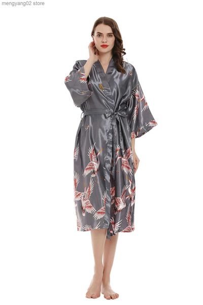Kadın pijama seksi kadınlar uzun bornoz ile cep düğün gelini nedime giyinme rayon kimono bornoz büyük boy s-xxxl gece elbisesi t230523