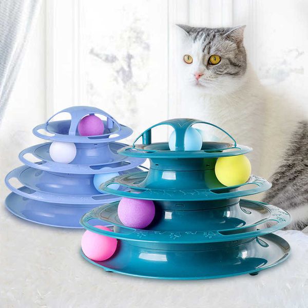 Giocattoli 3/4 Livelli per gatti Cat Toy Tower Tracks Interactive Pet Toy Training Divertimento Giocattoli per gatti Kitten Cat Tunnel Accessori per gatti Articoli per animali domestici G230520