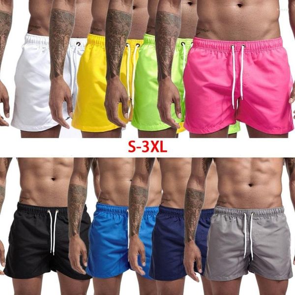 Shorts masculinos homens casuais colorido sólido maiôs boxers boxers de secagem rápida SAWMAMINGS SURNGE HOMEN