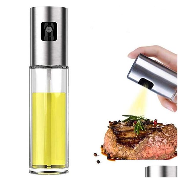 Altri utensili da cucina Spray per olio nebulizzato in vetro Bottiglia vuota Famiglia 100 ml Dispenser per bottiglie di aceto per barbecue Cottura Insalata Strumento per barbecue Dh0Qj