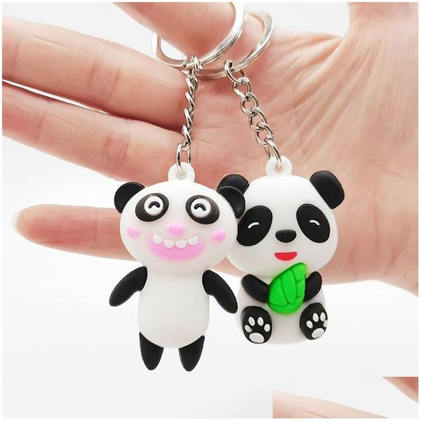 Schlüsselanhänger Lanyards PVC Panda Cartoon Schlüsselanhänger Anhänger Promotion Geschenk Schlüsselanhänger Modeaccessoires Schlüsselanhänger Drop Lieferung Dhgjd