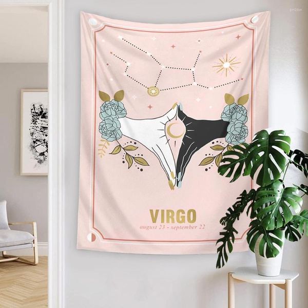 Arazzi Boho Tapestry Constellation Hand Rose Moon Stars Stregoneria da parete da appendere per la decorazione del dormitorio della camera da letto