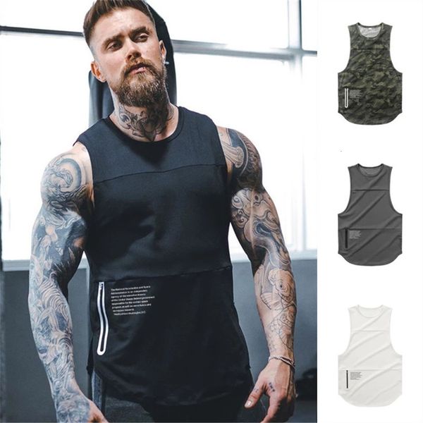 Herren Tank Tops Männer Reißverschluss Ärmellose Weste Sommer Atmungsaktiv Schnelltrocknend Männlich Enge Turnhallen Kleidung Bodybuilding Unterhemd Fitness Tank Tops 230522