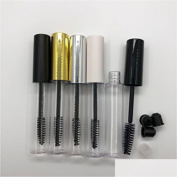 Verpackungsflaschen 10 ml Leere Mascara-Flasche Behälterrohr mit Wimpernstabbürste Tragbare runde klare leere Mascaras Drop Lieferung Dhkoh