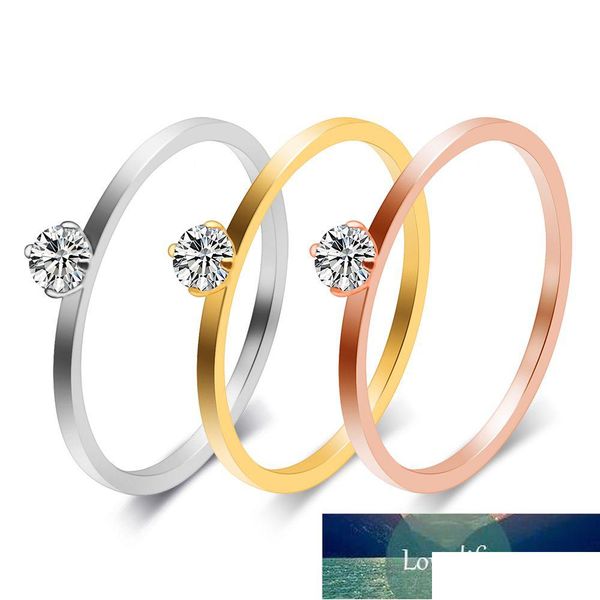 Band anéis mulheres pequenas zirconia cúbica bague femme de alta qualidade aço inoxidável anel de jóias anel para grils preços de fábrica dhgarden dhh3z