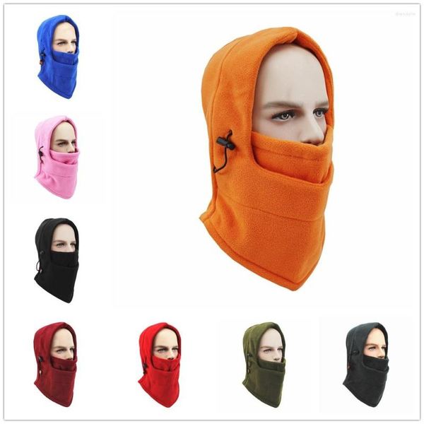 Camas de bicicleta máscara de capa facial completa gorros de chapéu de lã de velo de velo de balaclava Screnies à prova de vento chapéus de capital de inverno quente unissex