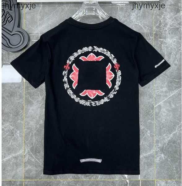 Erkek tişörtler lüks klasik erkek tişörtler ch marka moda erkekler sanskrit tshirt at nalı kalp çapraz tasarımcı tshirts adam hip hop kromları siyah beyaz pembe c1kh