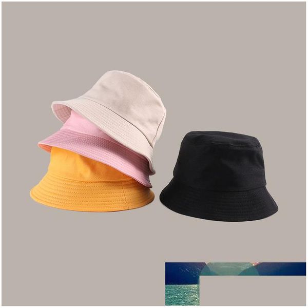 Cloches preto branco sólido feminino chapéu de caçamba de verão panamá tampa plana praia sol pescando boonie man taps 027 preço de fábrica Expert dhgarden dhxdq