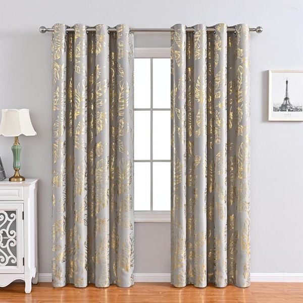 Cortina 2023 cortinas de penas de estampagem de ouro Corra Curtains para sala de estar com as persianas elegantes janelas