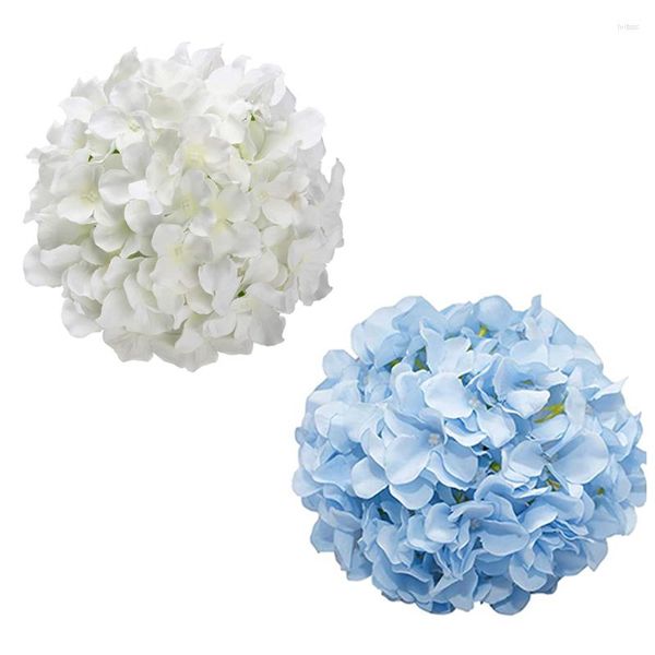 Dekorative Blumen, 25 Stück, künstliche Seiden-Hortensien-Blütenköpfe für Hochzeit, Mittelstücke, Wand, Heimdekoration, festliche Dekoration, Großhandel, X2