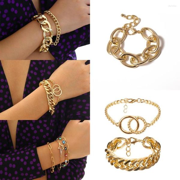 Bracelets de charme miqiao punk simples Índia estilo retro correios de pulso braço de braço link link para mulheres garotas jóias de moda presente presente