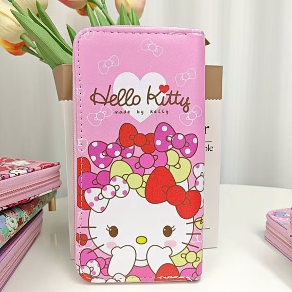 Mädchen süße Katze Kitty PU Geldbörse Kinder süße Accessoires große Kapazität Tasche Kinder Geburtstagsgeschenk