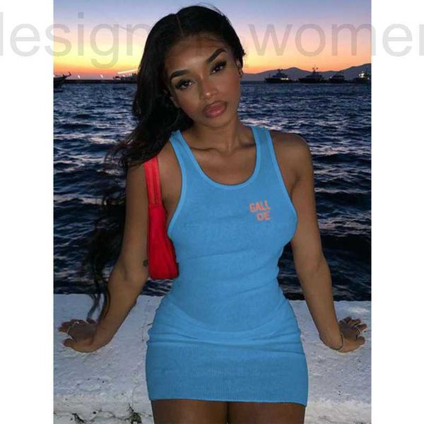 Vestidos casuais básicos, marca de designer vestido feminino de luxo mini -saia rápida secagem respirável verão americano feminino tamanho de roupas
