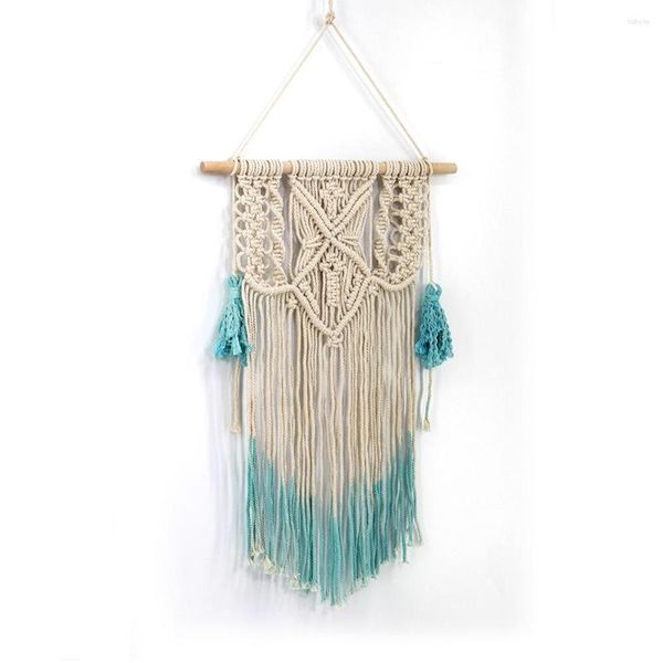 Arazzi Arazzo Bohemian Tassel Tapestrys Fatto a mano in cotone lavorato a maglia Mandala Wall Home Decor Hangings Stregoneria Tapisserie