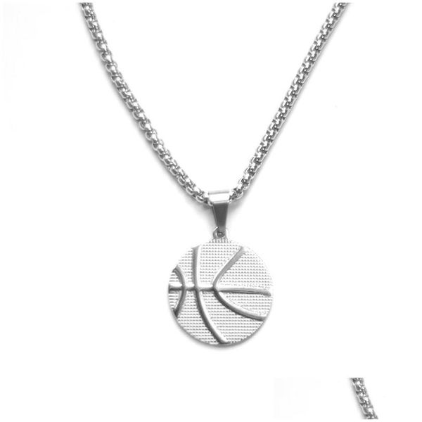 Anhänger Halsketten Sport Basketball Halskette Titan Stahl Herren Mode Accessoires Drop Lieferung Schmuck Anhänger Dhkxw