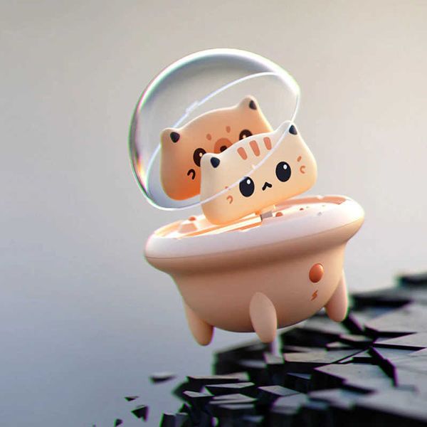 New Figurine 800mAh Mini Power Bank Cute Cat USBC Custodia per batteria esterna portatile Caricabatterie con luce notturna a LED per iPhone Powerbank di piccole dimensioni G230523