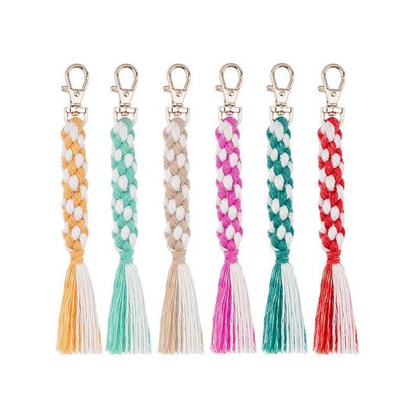 Schlüsselanhänger Lanyards Mode Gewebter Schlüsselbund Anhänger Kreative Maisschnur Quaste Lage Dekoration Schlüsselanhänger DIY Geschenk Schlüsselanhänger Drop Deli Dhbc7