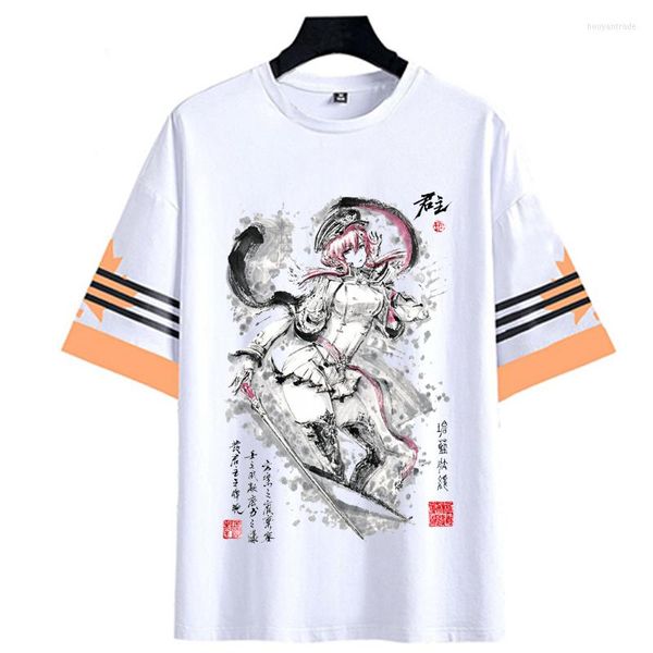 Magliette da uomo Anime Azur Lane Camicia da uomo Abbigliamento da donna Individualità T-shirt con pittura a lavaggio a inchiostro