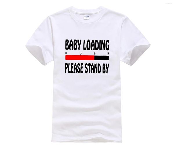 T-shirt da uomo Cotton Fashion 2023 Trend T-shirt Funny Maternità Baby Loading Please Stand By Print Men Cute Tops