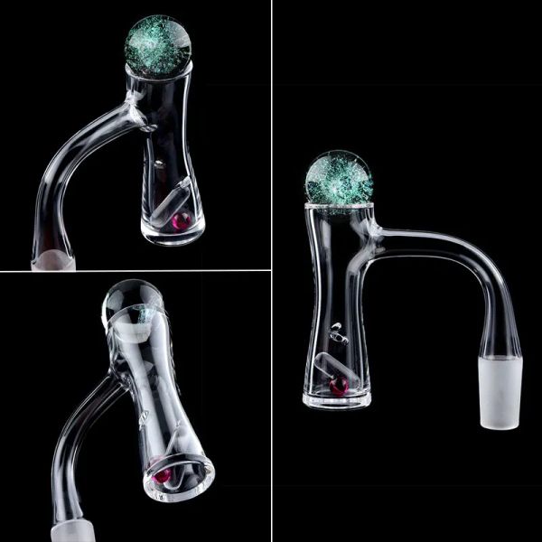 Полный сварной сварной Quartz Quartz Banger Beveled Edge Bangers Smoke Nail с 1 шт. 6 мм Ruby Terp Pearls 1 шт.